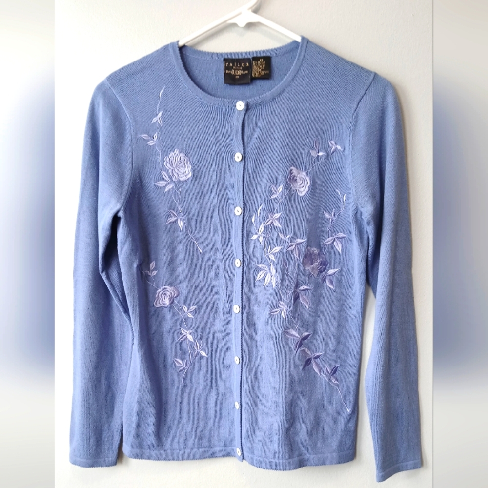 Tailor B. Moss Women's XS Floral Embroidered Cardigan Cottagecore Grannycore